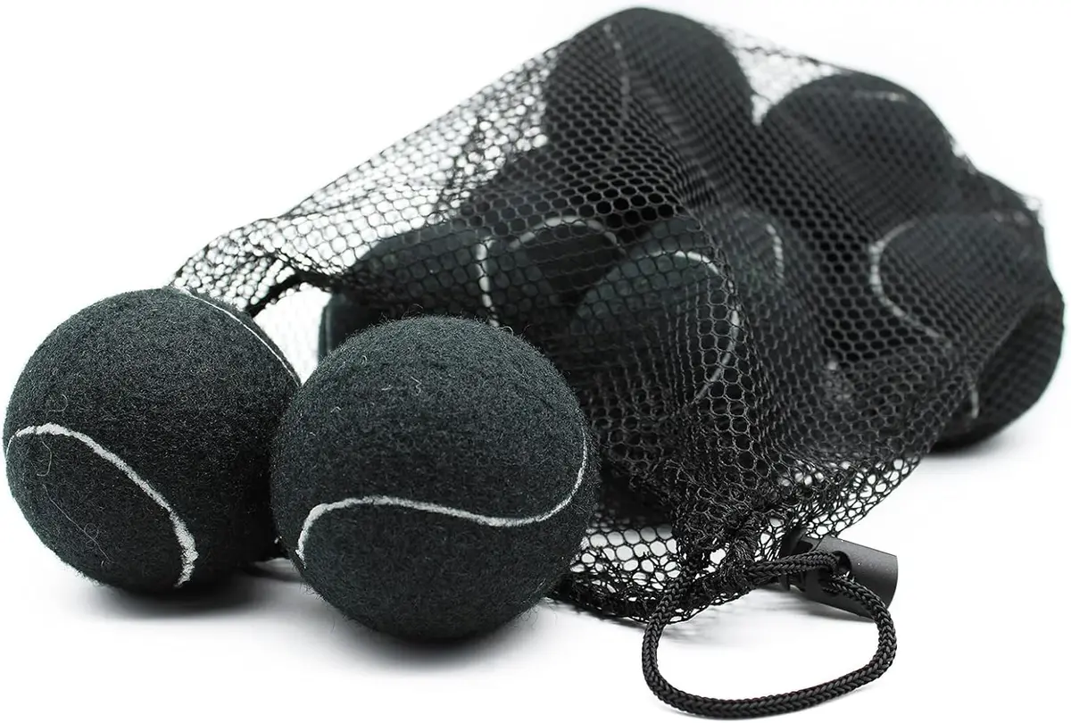 Magicorange Tennis Balls 12 Pack for Training & Pet Playing,Black | Durable Rubber & Felt, Bright Colors, Reusable Mesh Bag - view 4