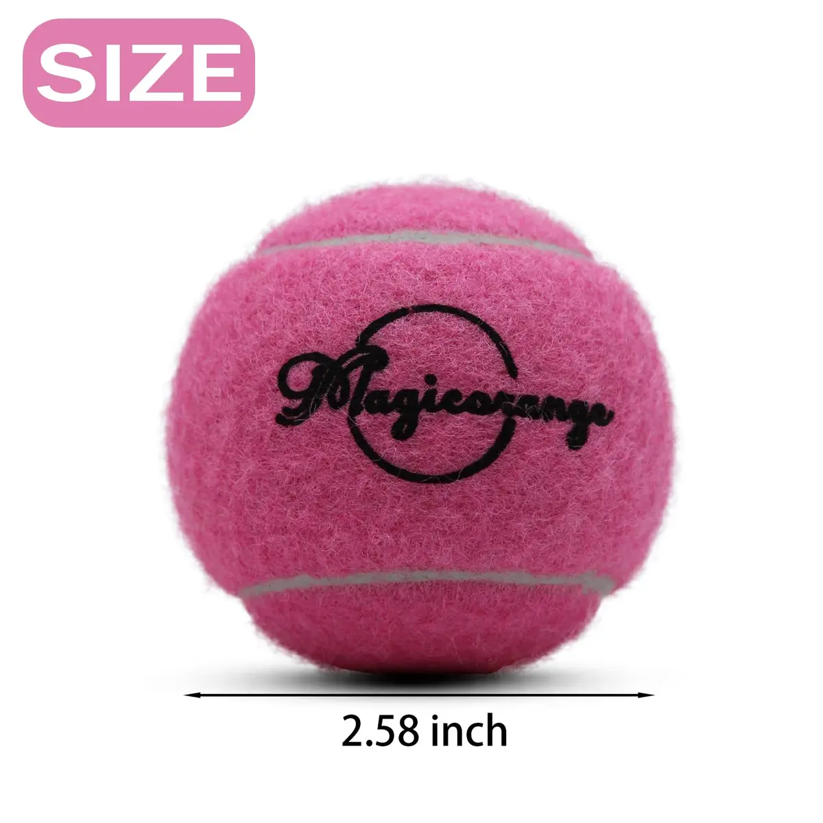 Magicorange Tennis Balls 12 Pack for Training & Pet Playing, Pink | Durable Rubber & Felt, Bright Colors - view 2