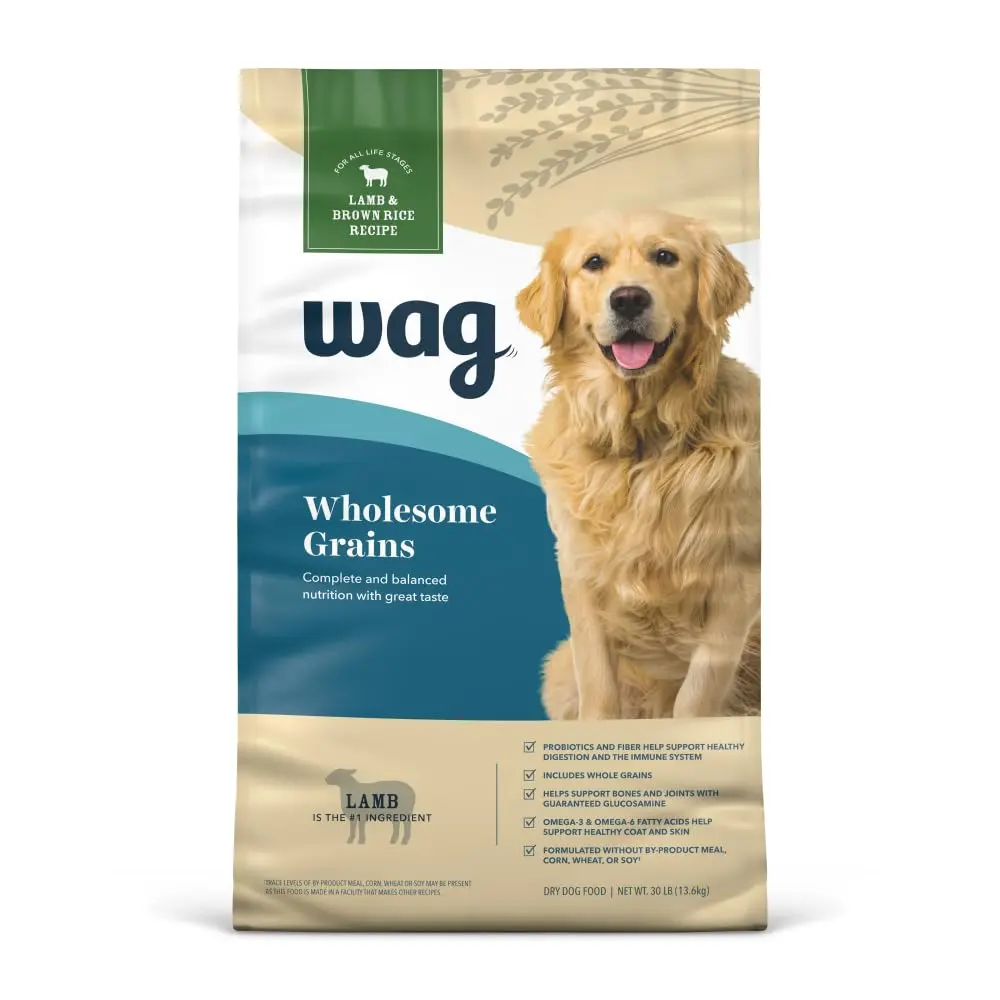 WAG Adult Premium Nutrition Dry Dog Food Supports Stomach & Skin 30 lb | Lamb & Brown Rice - main product image