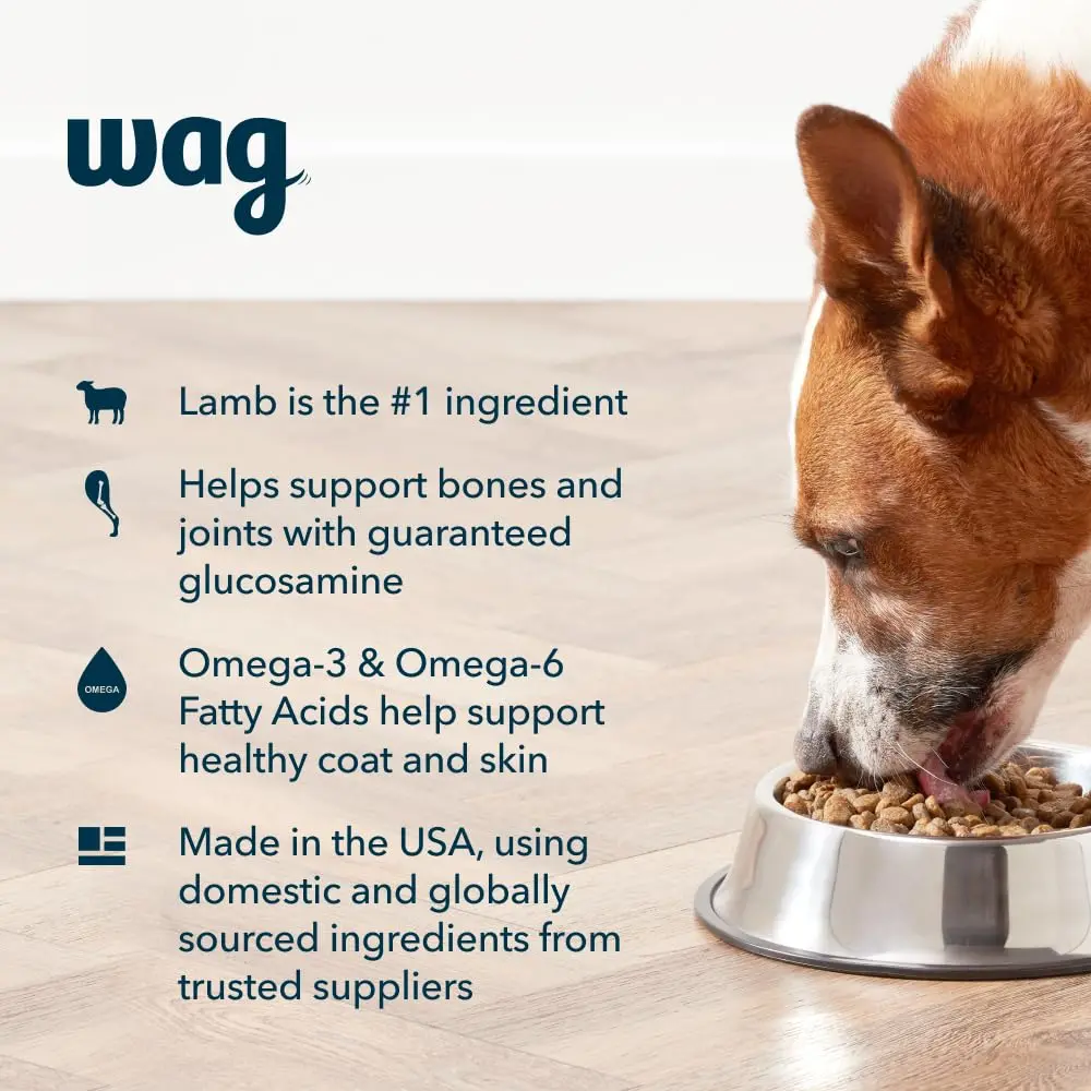 WAG Adult Premium Nutrition Dry Dog Food Supports Stomach & Skin 30 lb | Lamb & Brown Rice - view 3