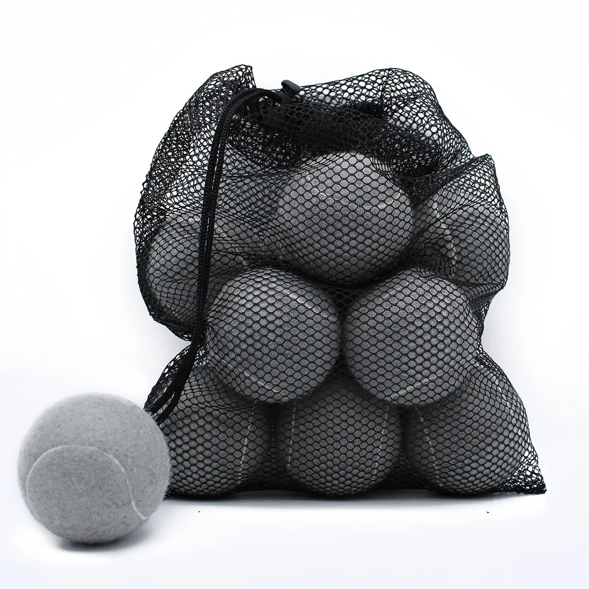 Magicorange Tennis Balls 12 Pack for Training & Pet Playing, Grey | Durable Rubber & Felt, Bright Colors, Reusable Mesh Bag - main product image