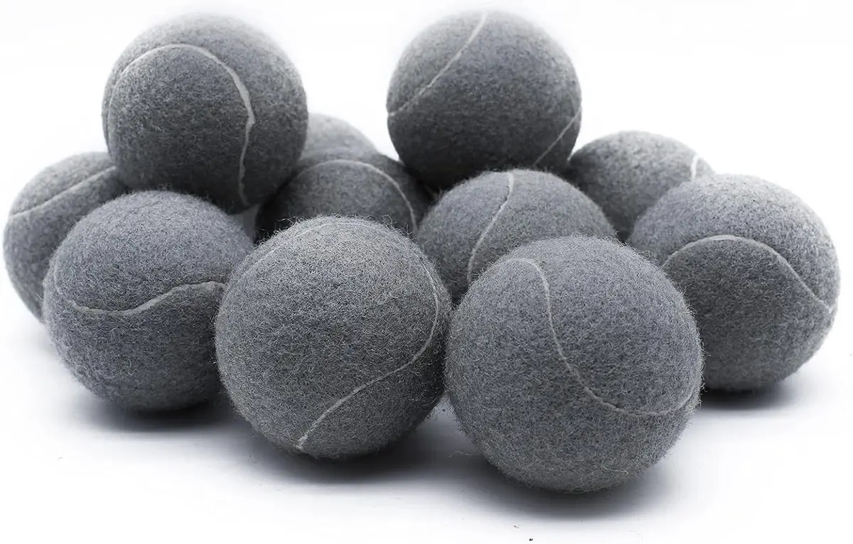 Magicorange Tennis Balls 12 Pack for Training & Pet Playing, Grey | Durable Rubber & Felt, Bright Colors, Reusable Mesh Bag - view 3