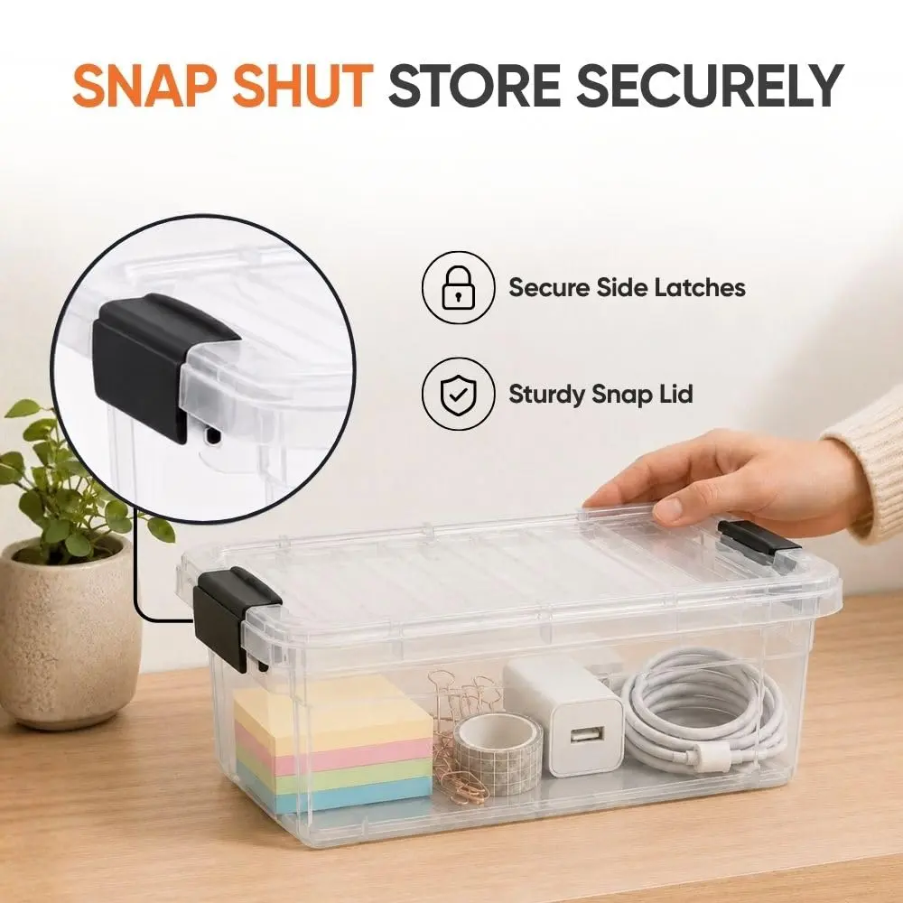 Superio 1.85 Quart Clear Plastic Storage Boxes with Lids | Stackable BPA-Free Organizer Containers for Home & Office - view 6