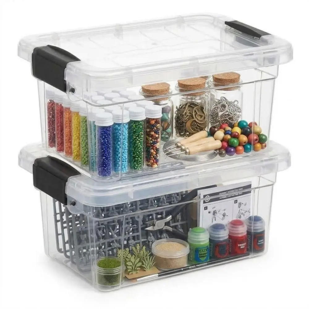 Superio 1.85 Quart Clear Plastic Storage Boxes with Lids | Stackable BPA-Free Organizer Containers for Home & Office - main product image