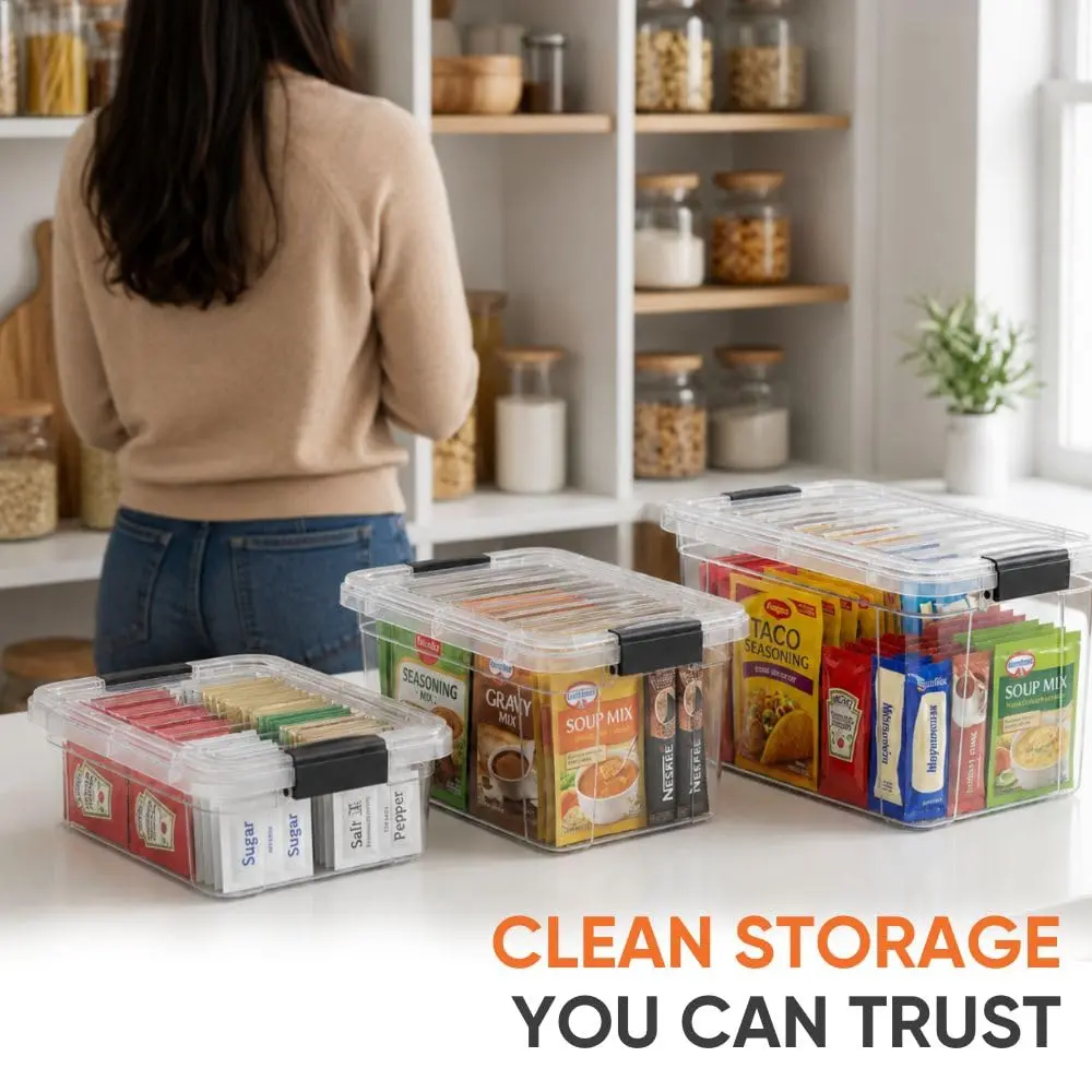 Superio 1.85 Quart Clear Plastic Storage Boxes with Lids | Stackable BPA-Free Organizer Containers for Home & Office - view 7