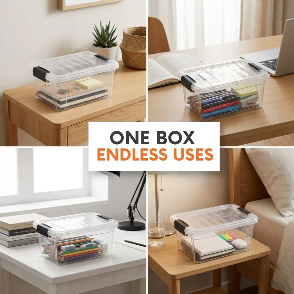 Superio 1.85 Quart Clear Plastic Storage Boxes with Lids | Stackable BPA-Free Organizer Containers for Home & Office - view 9