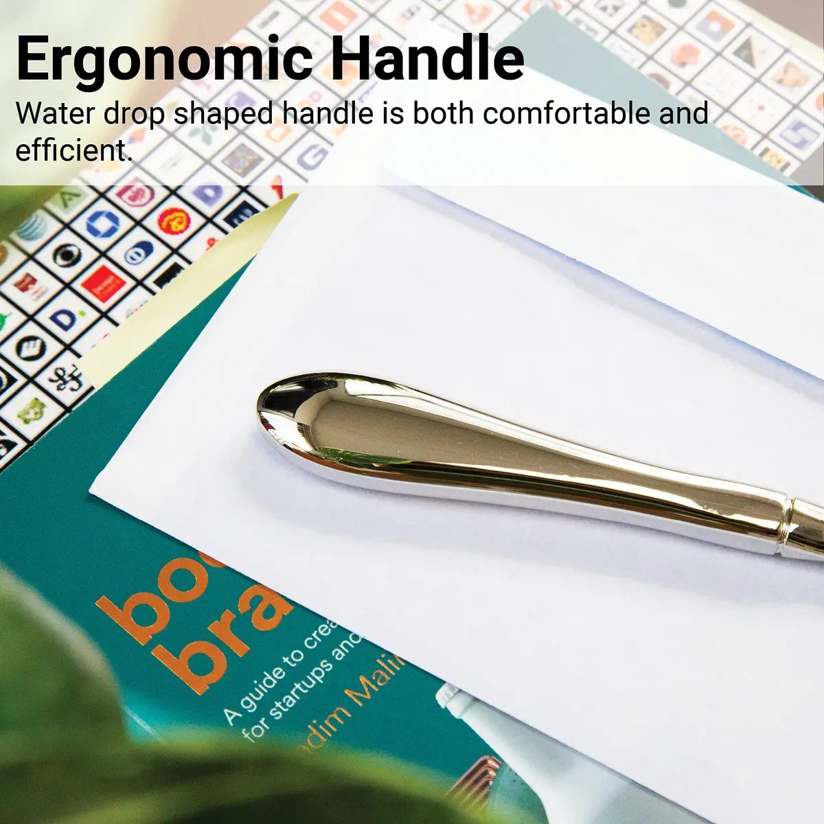 Uncommon Desks Safe Edge Letter Opener Knife Silver 1 Pack | Opens Mail Effortlessly - view 3