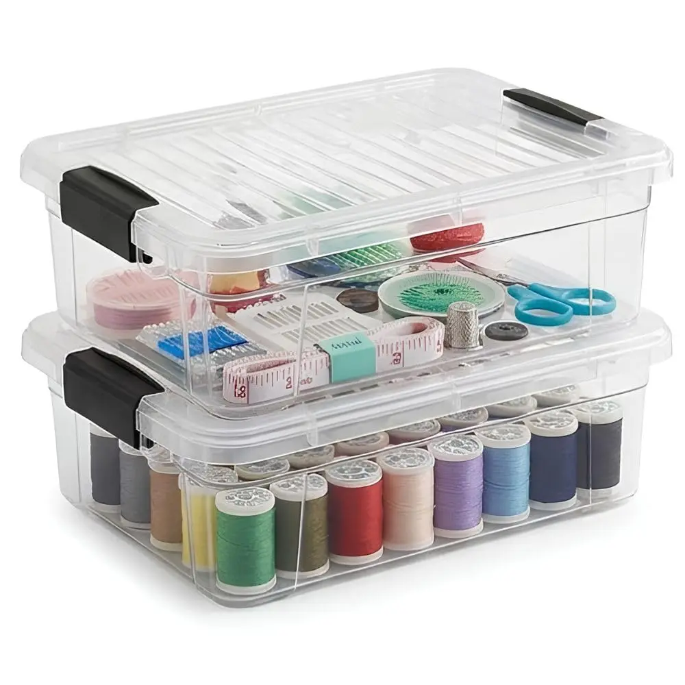 Superio 2.3 Quart Clear Plastic Storage Containers with Lids | Stackable BPA-Free Organizer Boxes - main product image
