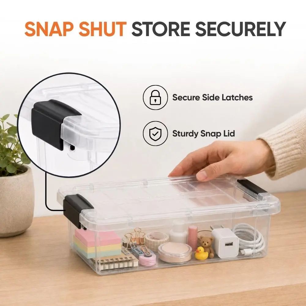 Superio 2.3 Quart Clear Plastic Storage Containers with Lids | Stackable BPA-Free Organizer Boxes - view 7