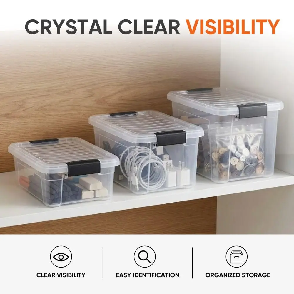 Superio 2.3 Quart Clear Plastic Storage Containers with Lids | Stackable BPA-Free Organizer Boxes - view 8