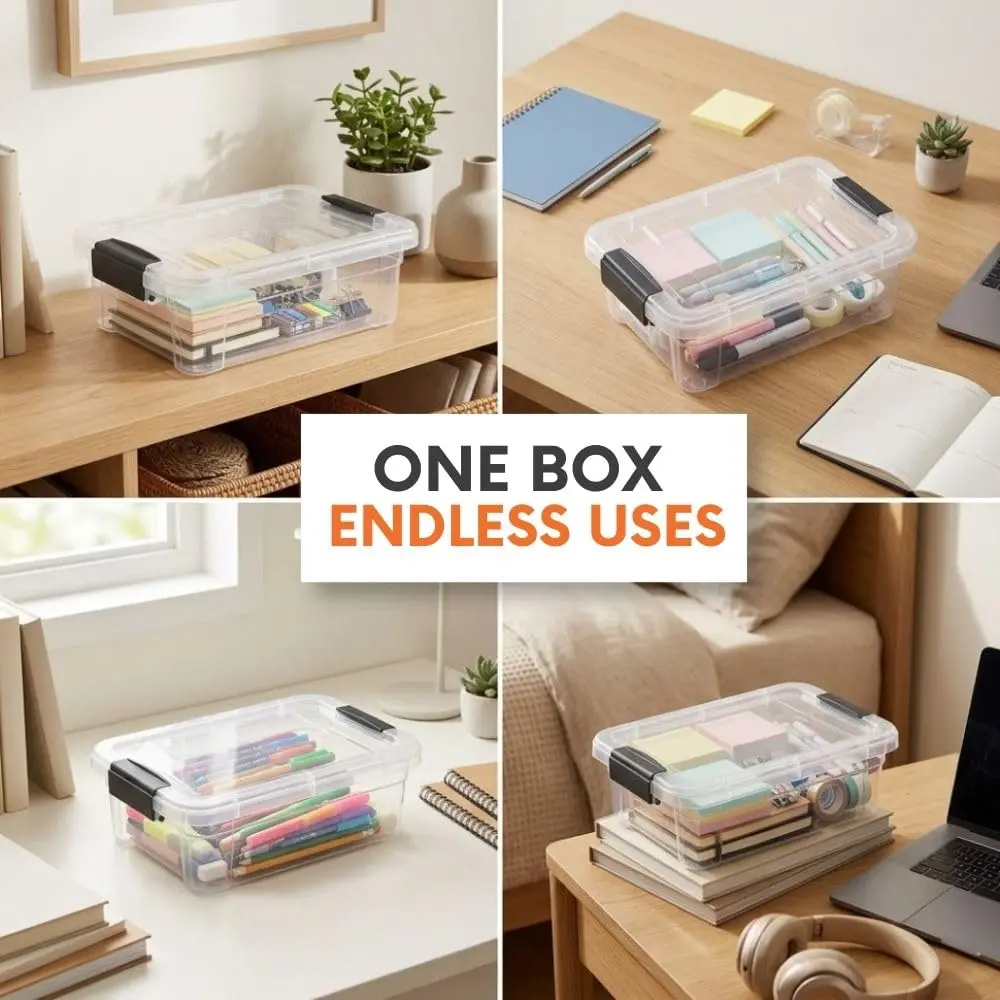 Superio 2.3 Quart Clear Plastic Storage Containers with Lids | Stackable BPA-Free Organizer Boxes - view 9