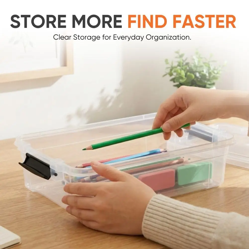 Superio 2.3 Quart Clear Plastic Storage Containers with Lids | Stackable BPA-Free Organizer Boxes - view 2