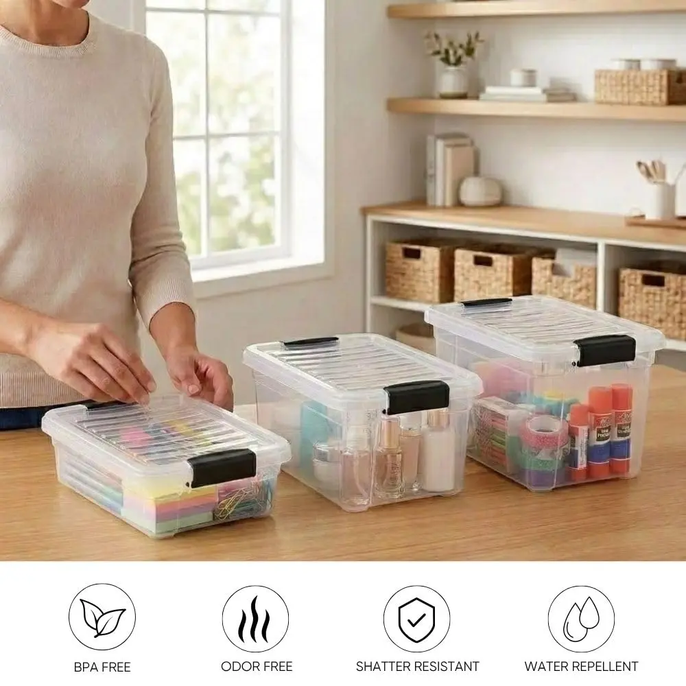 Superio 2.3 Quart Clear Plastic Storage Containers with Lids | Stackable BPA-Free Organizer Boxes - view 4