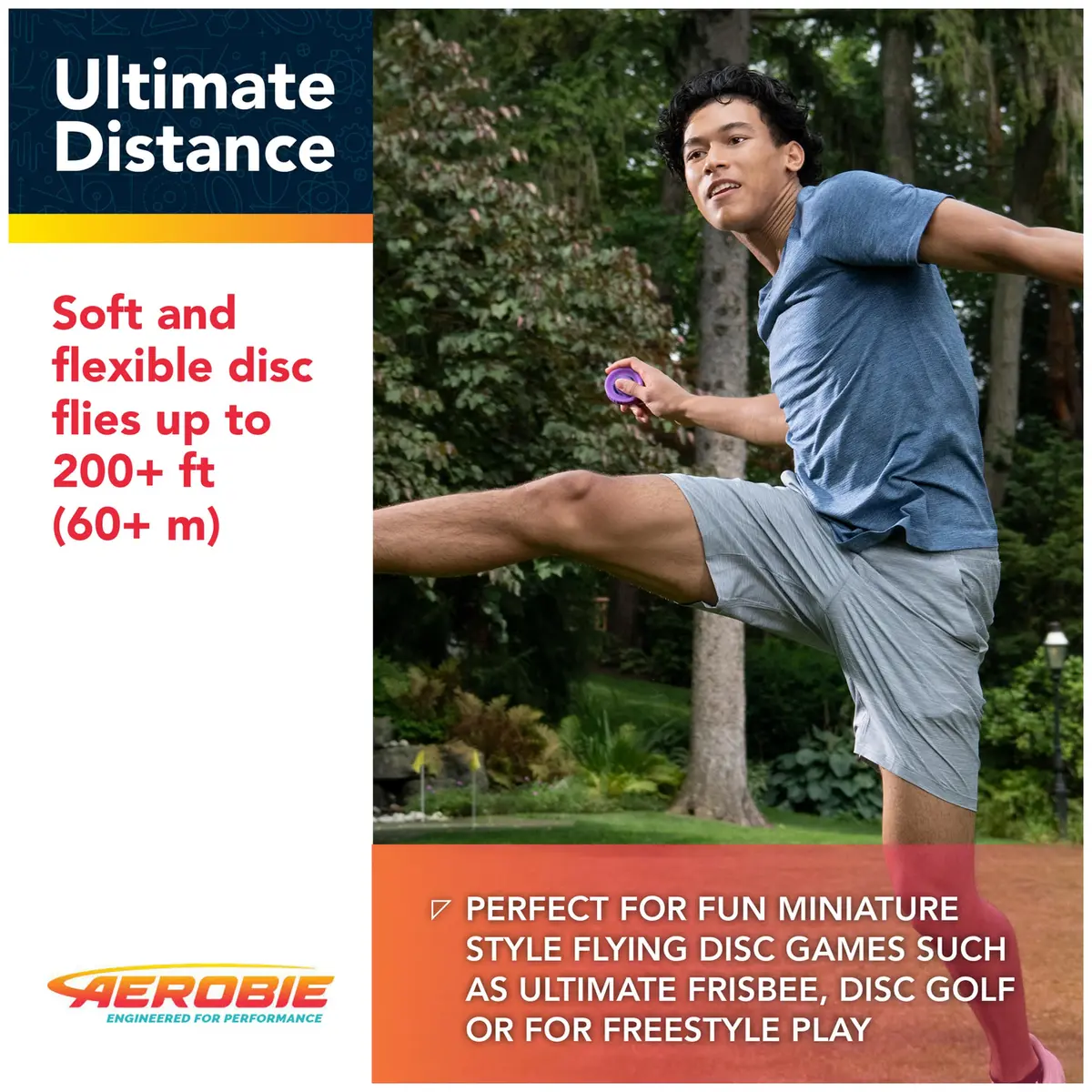 Aerobie Pro Lite Miniature Throwing Discs 3-Pack (2 Red, 1 Purple) | Perfect for Kids, Backyard Games & Disc Golf - view 4