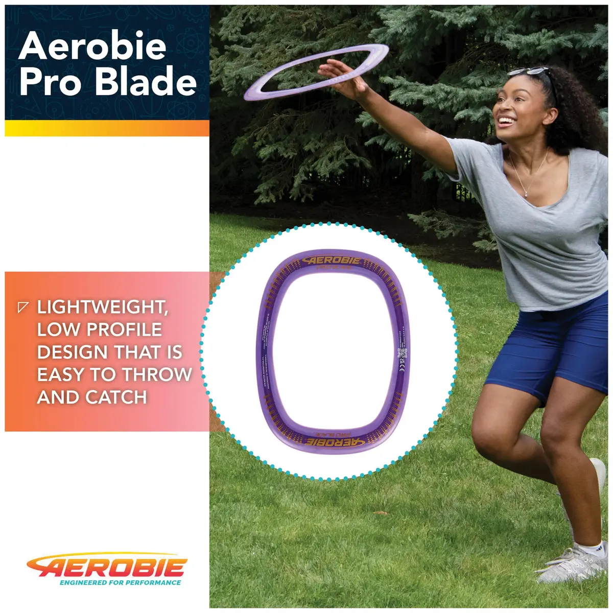 Aerobie Pro Blade Throw Ring Purple 35.56cm (14 inch) | World Record Distance Flying Disc - view 3
