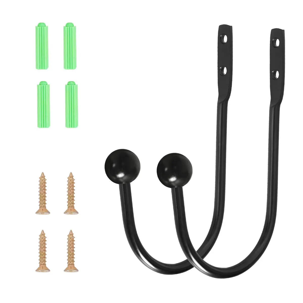 HEMOUR Black Curtain Holdback 4 Pcs | Heavy Duty Metal Wall Mounted Drapery Tiebacks - view 2