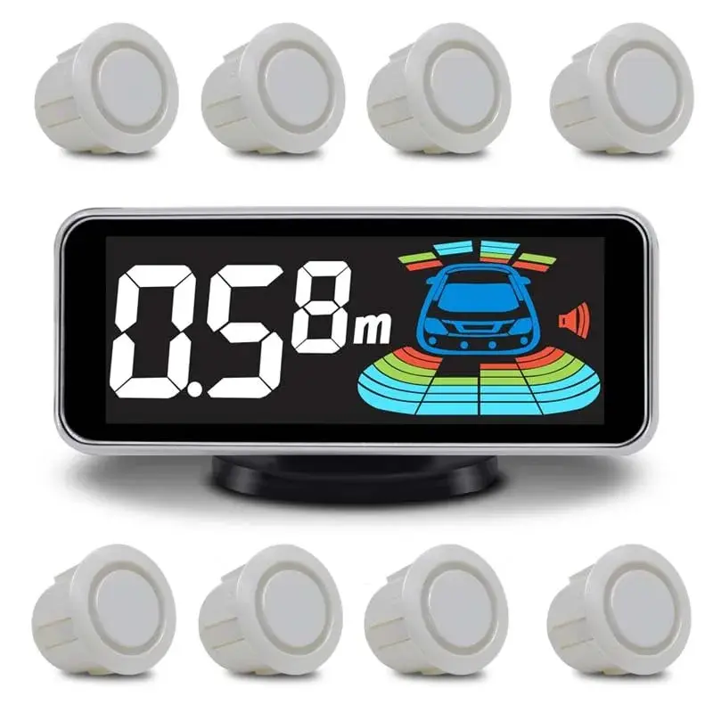 ELSNU 8-Sensor Parking Assist System with Digital Display & Voice Alerts, 12V DC | Front & Rear Detection - main product image