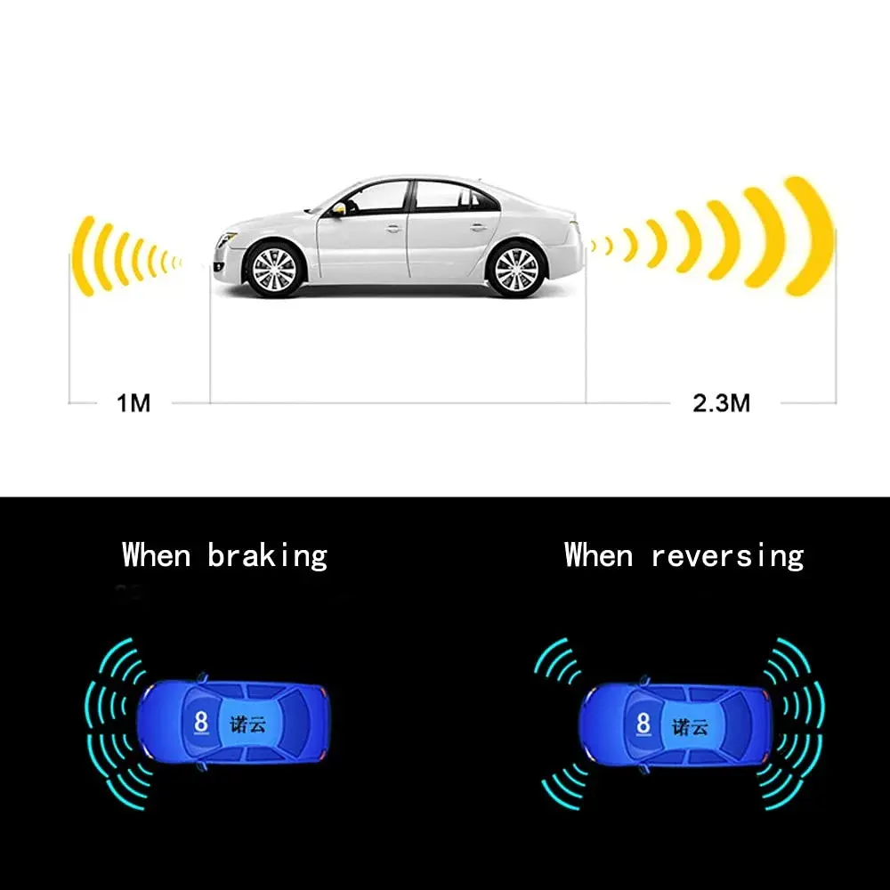 ELSNU 8-Sensor Parking Assist System with Digital Display & Voice Alerts, 12V DC | Front & Rear Detection - view 2