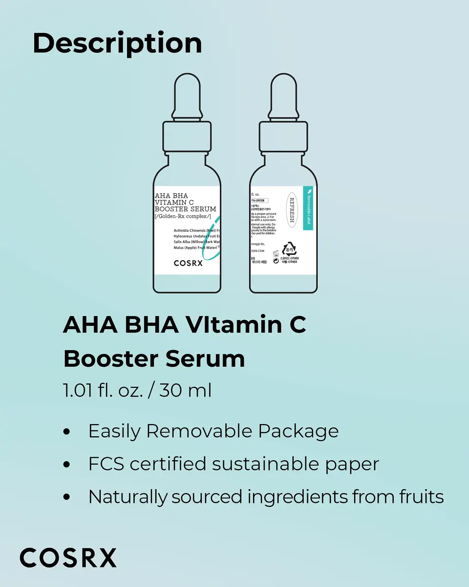 COSRX AHA BHA Vitamin C Booster Serum 1.01 fl oz | Anti-Aging Niacinamide for All Skin Types - view 7