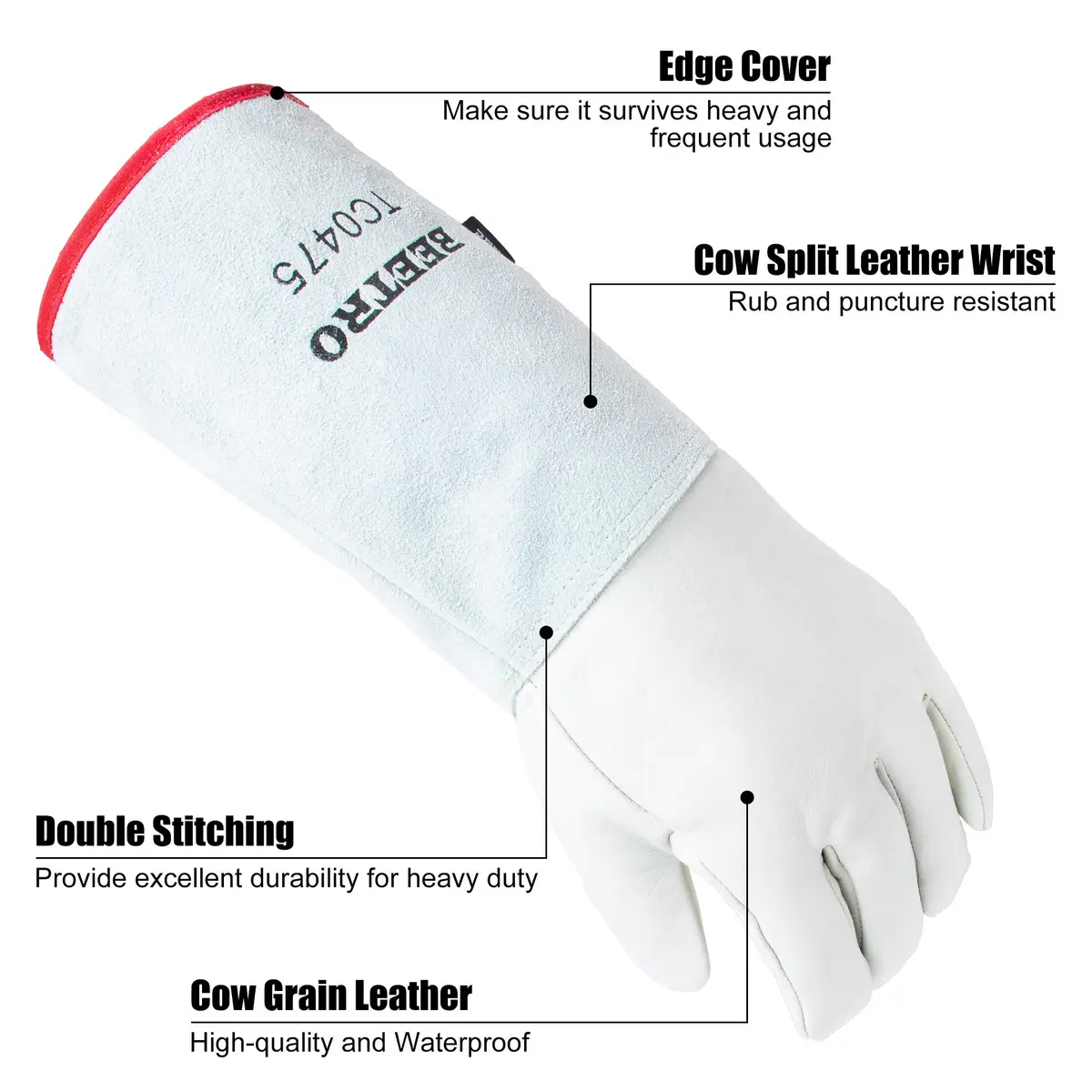 BEETRO -292℉— -418℉/-180℃— -250℃ Cryogenic Antifreeze Gloves 16 Inch | Low Temp Resistant, 5 Pairs - view 8