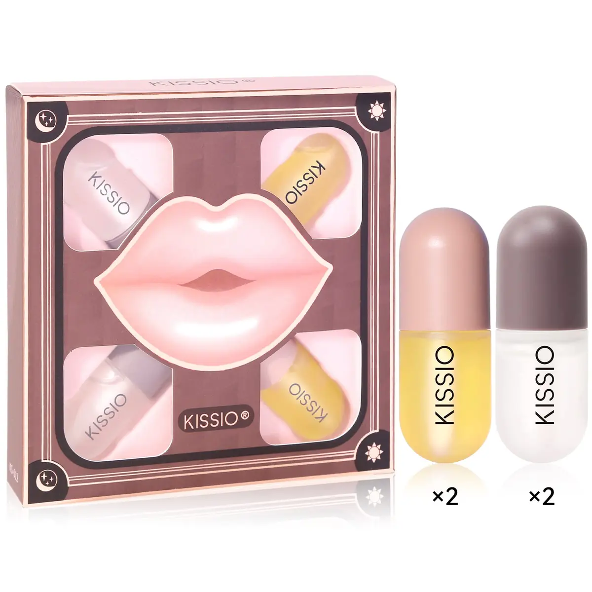 KISSIO Lip Plumper Set 4PCS | Hydrating & Volumizing Lip Care for Day & Night - main product image
