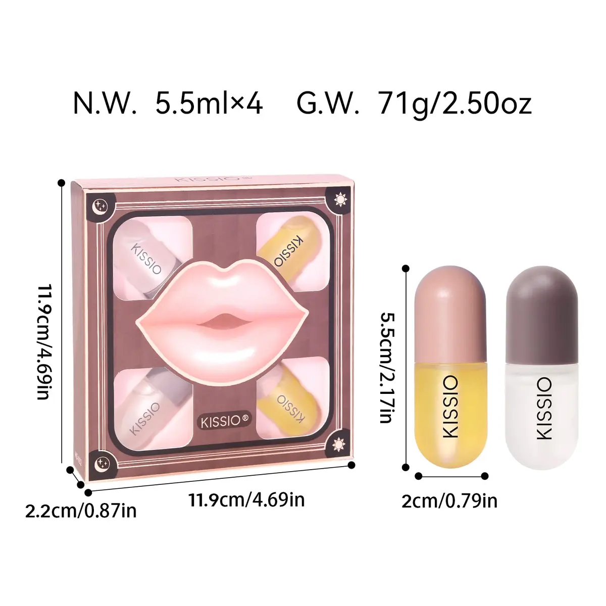 KISSIO Lip Plumper Set 4PCS | Hydrating & Volumizing Lip Care for Day & Night - view 7