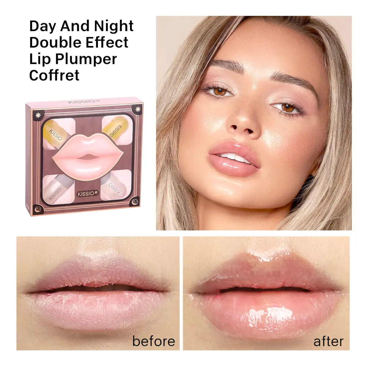 KISSIO Lip Plumper Set 4PCS | Hydrating & Volumizing Lip Care for Day & Night - view 3