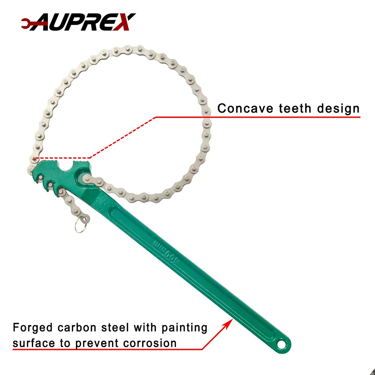 AUPREX 16 Inch Adjustable Chain Oil Filter Wrench Heavy Duty Pipe Fitter Tool | Fits 1.5” to 8” - view 5