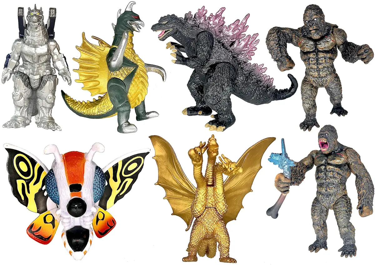 TwCare Set of 7 Godzilla Toys with Carry Bag | Movable Joints Action Figures for Kids - main product image