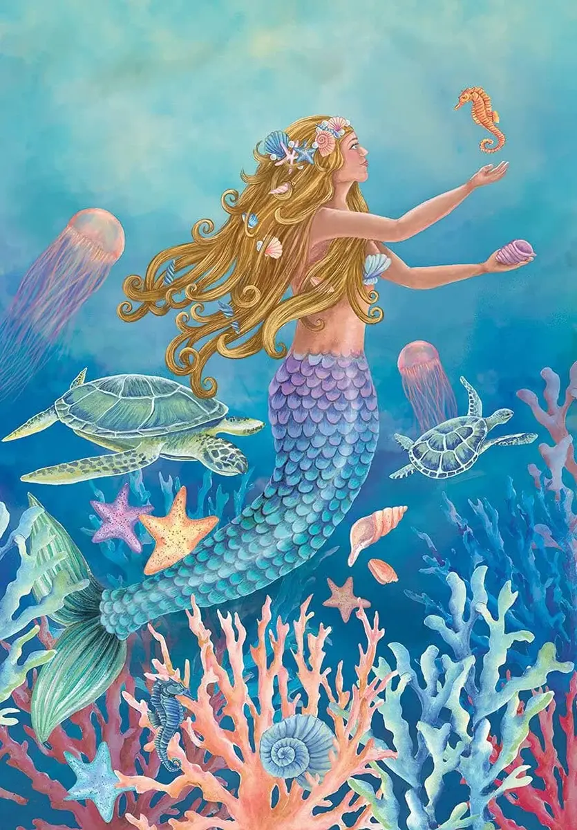 NAIMOER Mermaid Diamond Art Kits for Adults, 5D Full Drill Nautical Fish Painting 30cm x 40cm | DIY Craft for Home Wall Decor - main product image