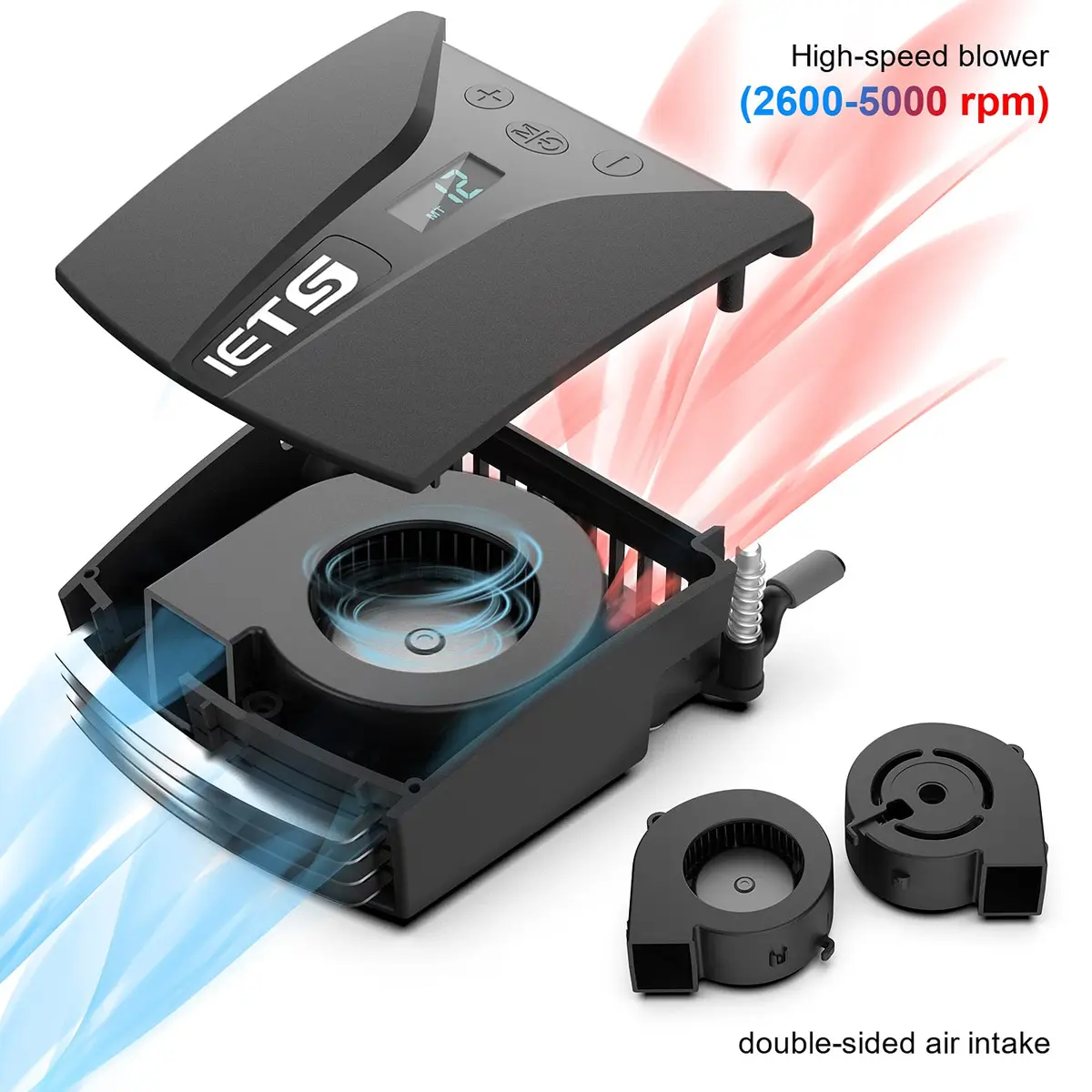 IETS GT202UB Vacuum Laptop Fan Cooler with Temperature Display | Rapid Cooling for Gaming Laptops - view 2
