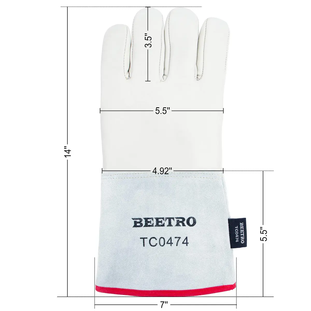 BEETRO -292℉— -418℉/-180℃— -250℃ Cryogenic Antifreeze Gloves 14 Inch | Low Temp Resistant 5 Pairs - view 2