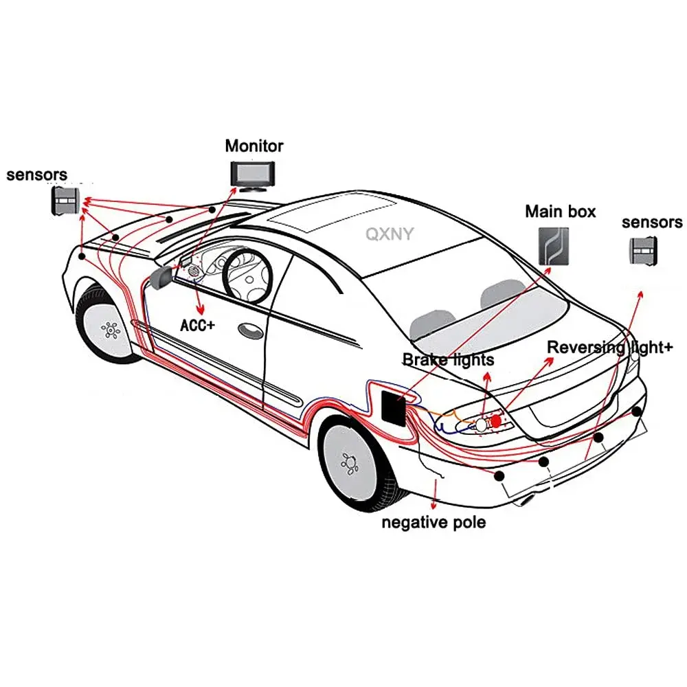 ELSNU 8-Sensor Parking Assist System with Digital LCD Display & Voice Alerts (Silver) - view 6