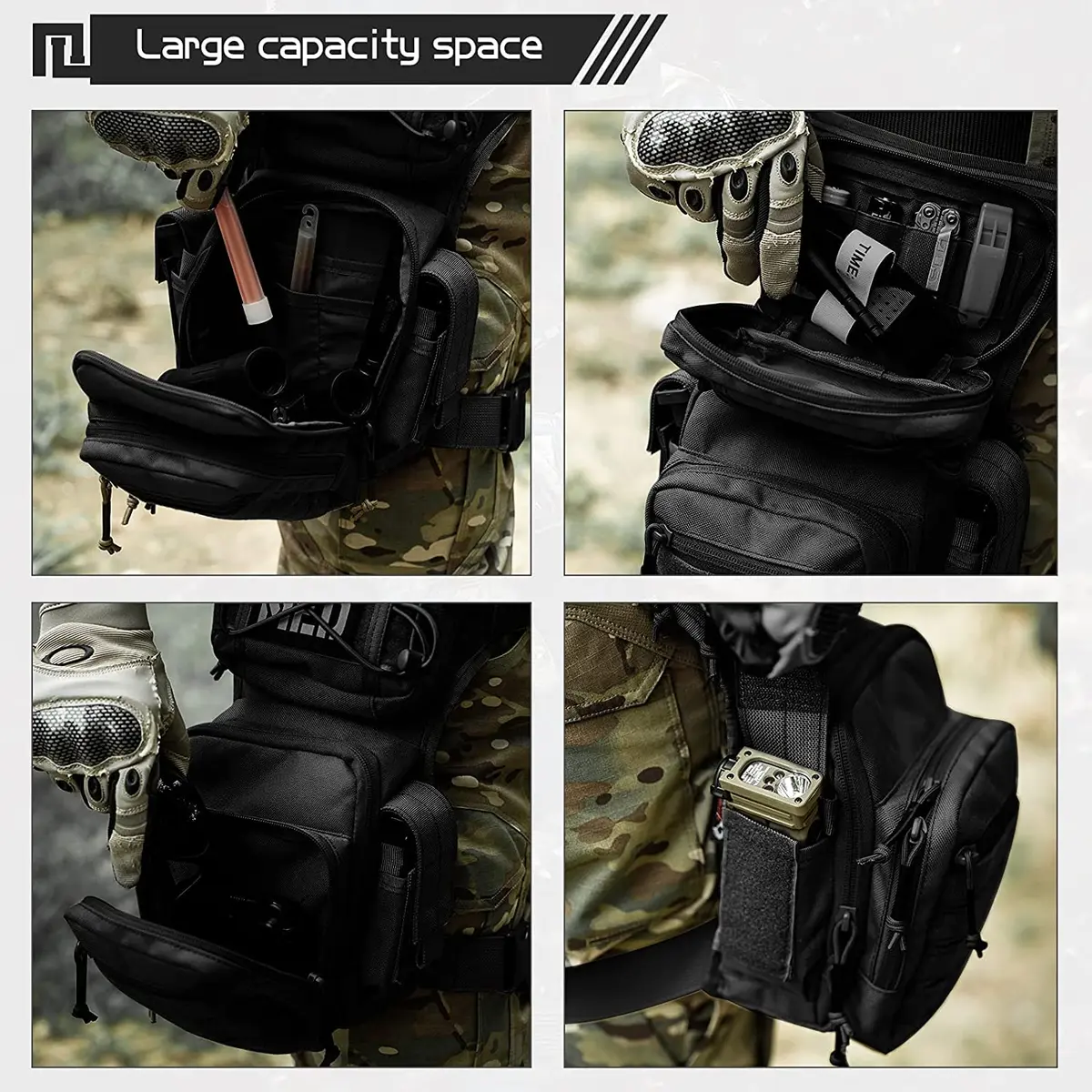 ATZB Drop Leg Bag for Men Women Military Tactical Thigh Pack 26cm x 33cm Waterproof Nylon - view 5