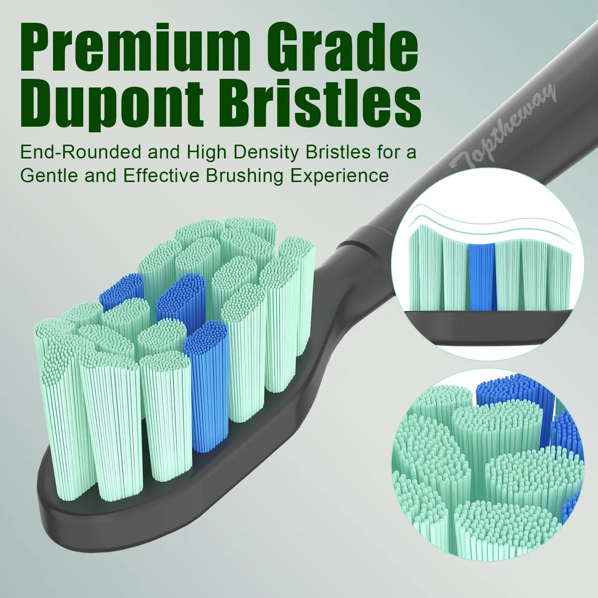 toptheway Toothbrush Replacement Heads Compatible with Philips Sonicare Black | Plaque Control 10 Pack - view 4