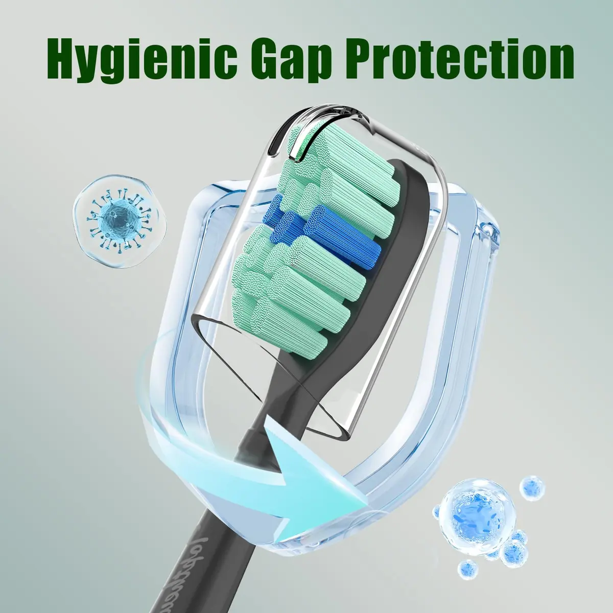 toptheway Toothbrush Replacement Heads Compatible with Philips Sonicare Black | Plaque Control 10 Pack - view 7