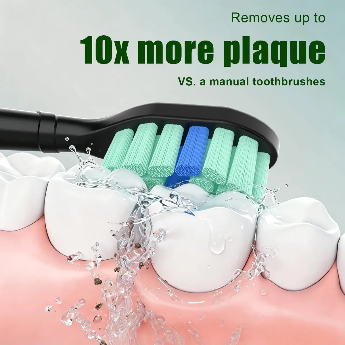 toptheway Toothbrush Replacement Heads Compatible with Philips Sonicare Black | Plaque Control 10 Pack - view 3