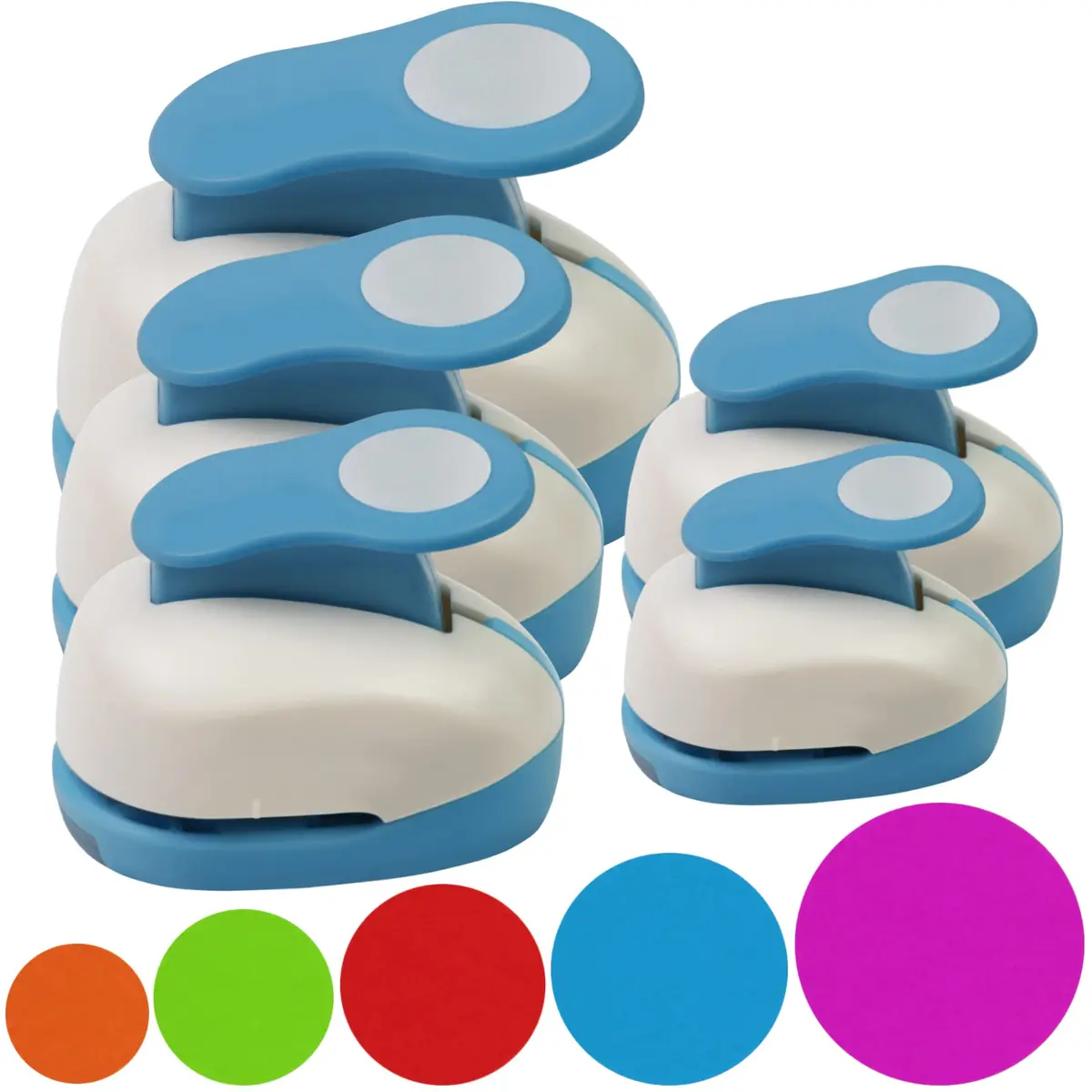 ECOHU Set of 5 Circle Paper Punches | 7.62 cm (3'') to 5.08 cm (2'') Crafting Sizes - main product image