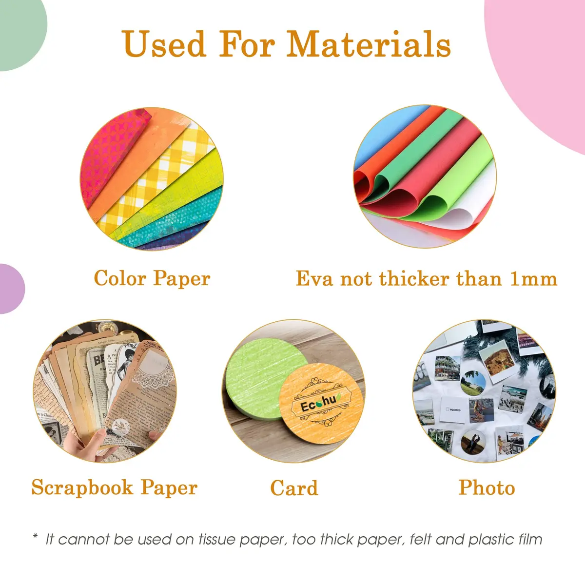 ECOHU Set of 5 Circle Paper Punches | 7.62 cm (3'') to 5.08 cm (2'') Crafting Sizes - view 5