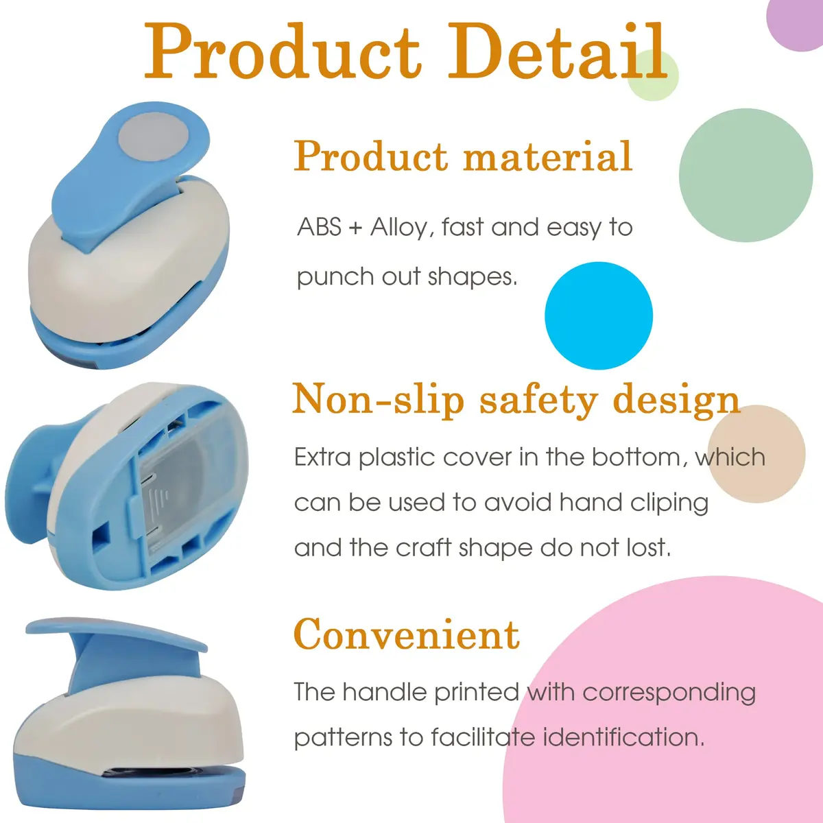ECOHU Set of 5 Circle Paper Punches | 7.62 cm (3'') to 5.08 cm (2'') Crafting Sizes - view 3