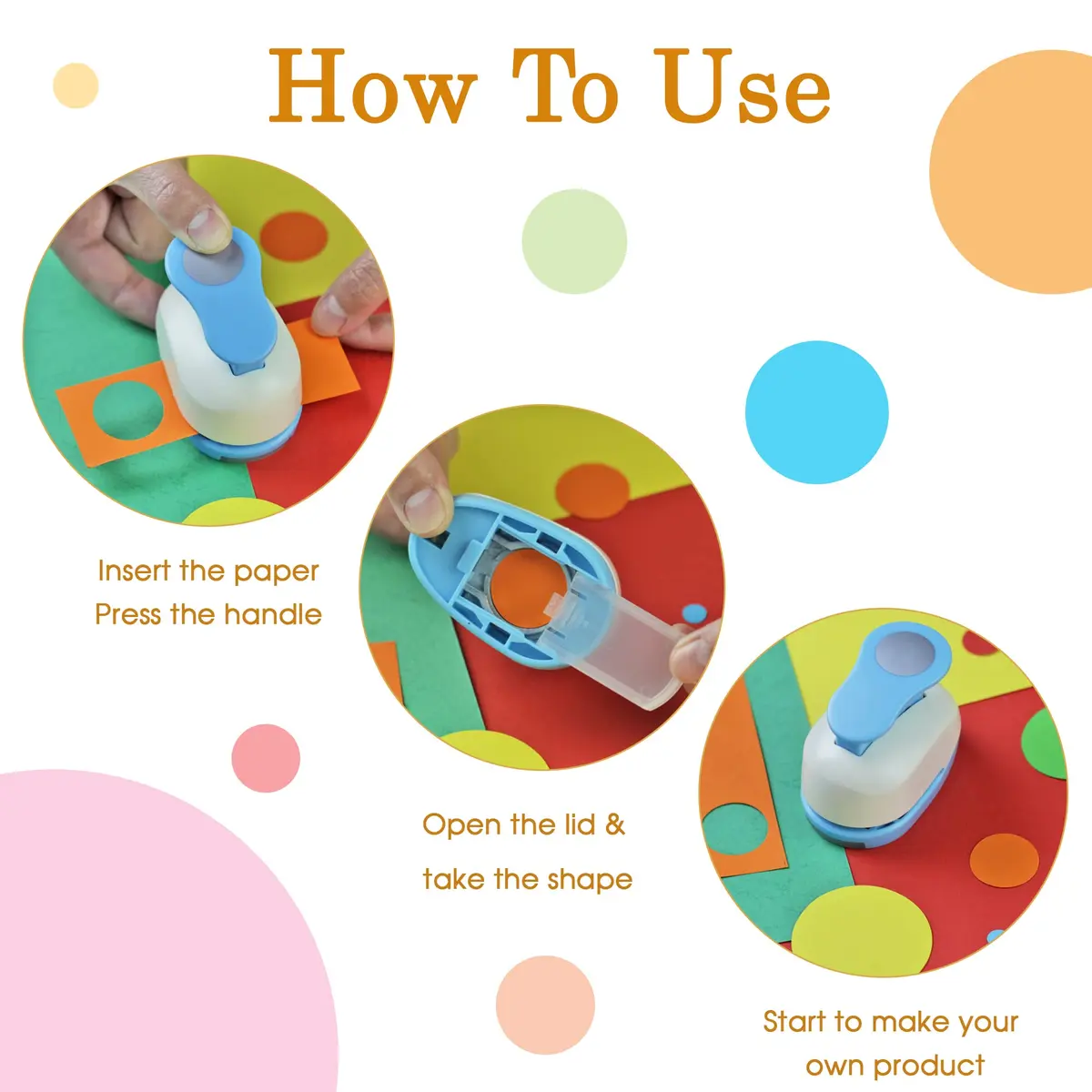 ECOHU Set of 5 Circle Paper Punches | 7.62 cm (3'') to 5.08 cm (2'') Crafting Sizes - view 4