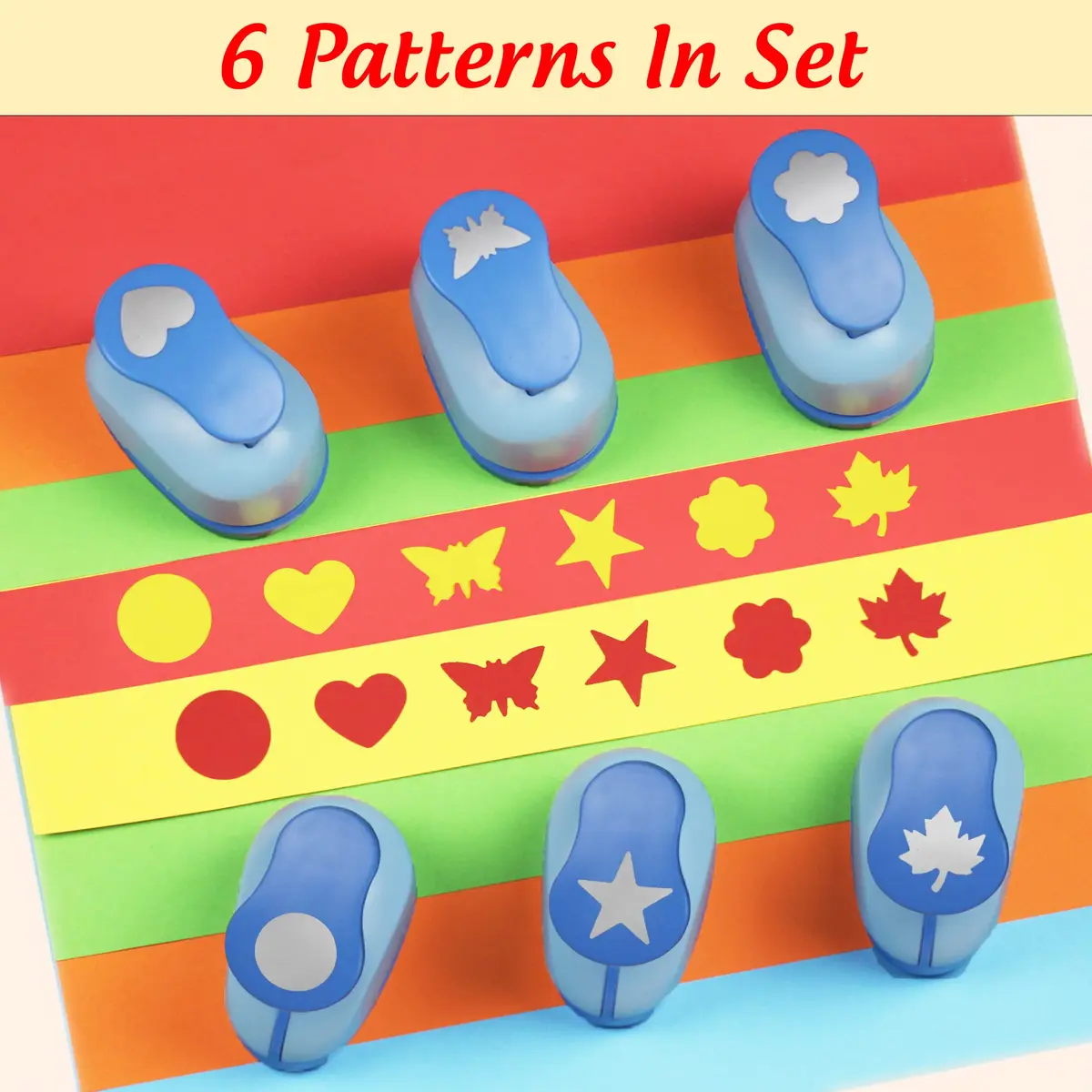 ECOHU Set of 6 Craft Hole Punches 1-inch Shapes | DIY Paper Crafting Tool - view 2