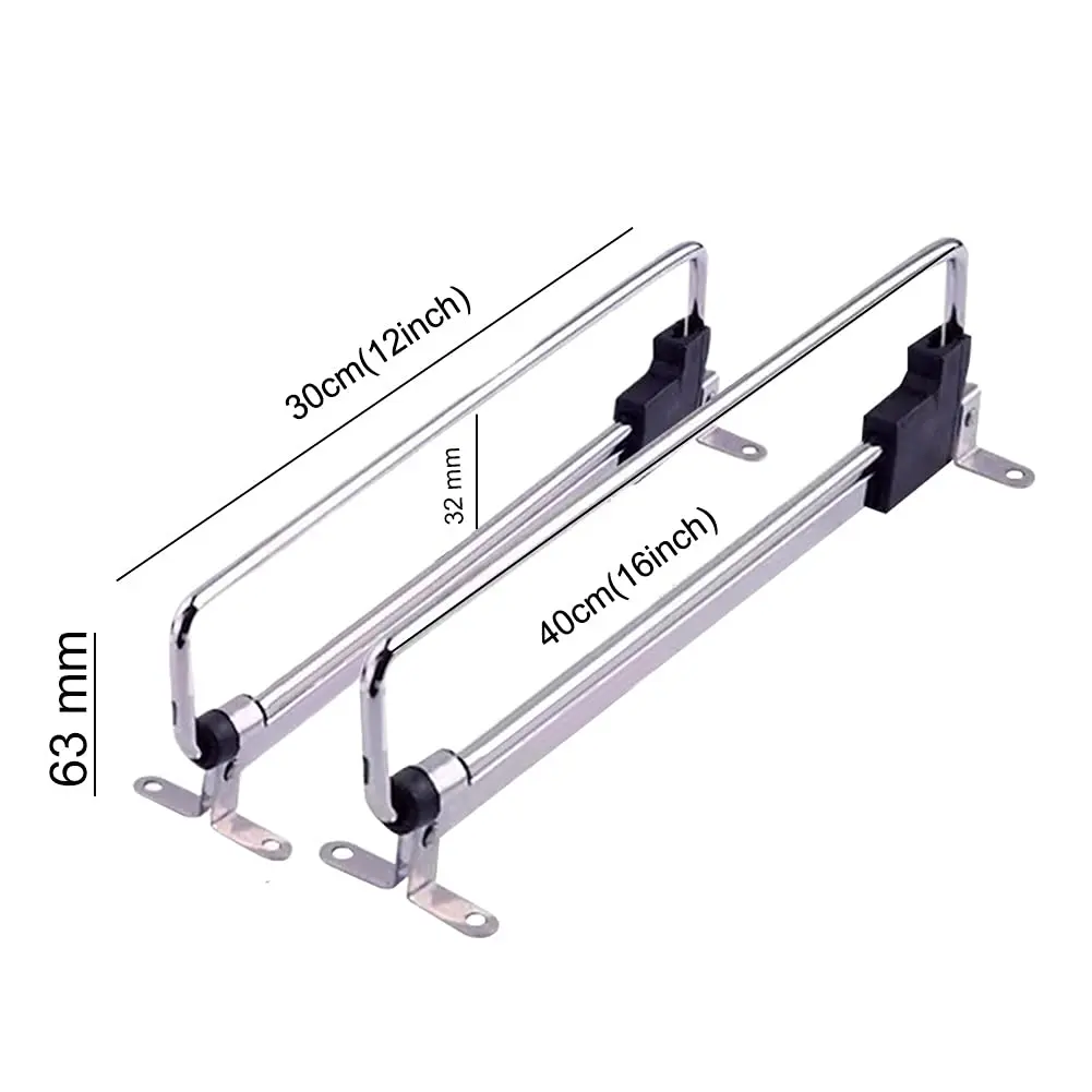 QOTSTEOS Heavy Duty Retractable Wardrobe Closet Pull Out Rod 30cm | Space-Saving Iron Organizer - view 5