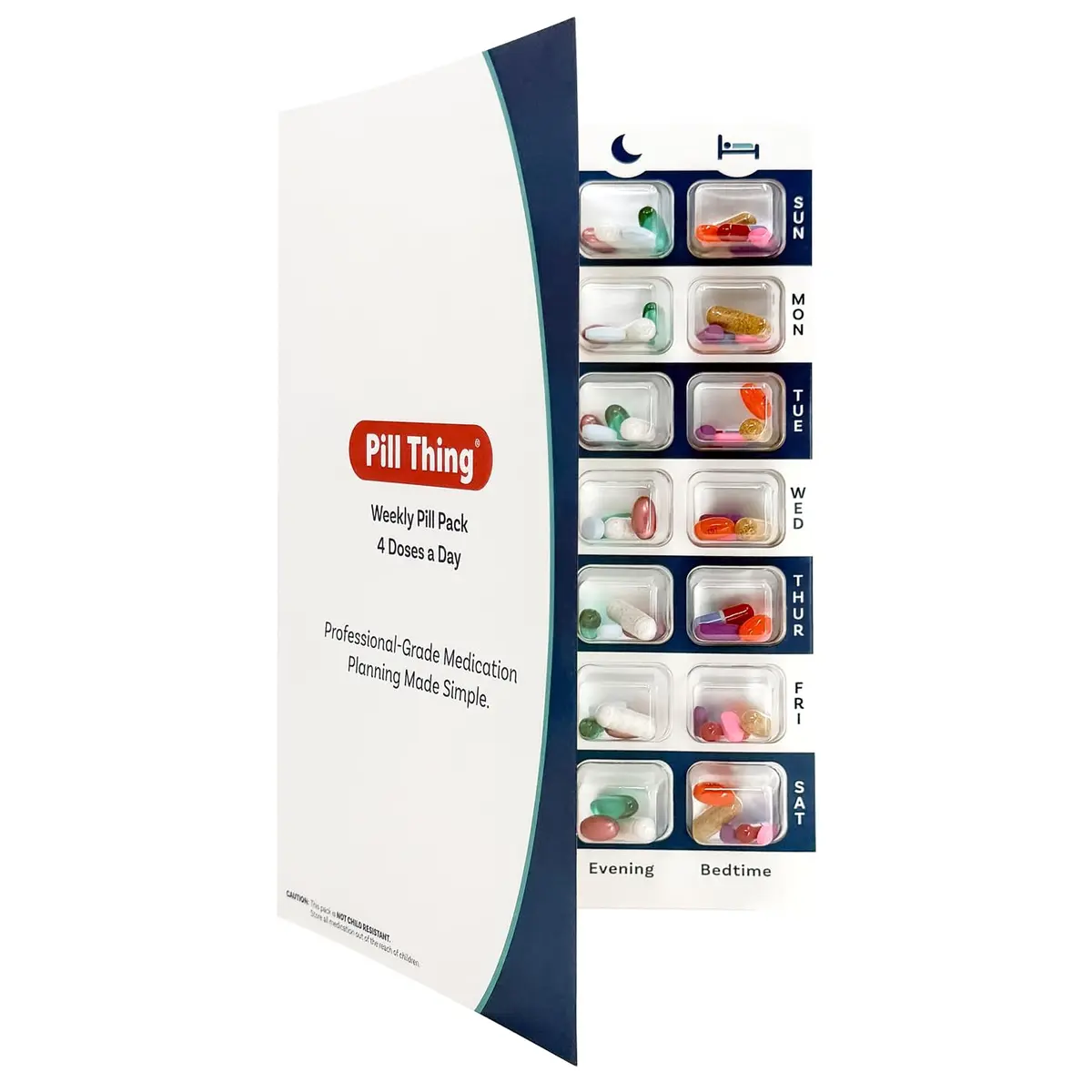 PILL THING Personal Pill Dispenser 4X a Day Weekly XL | No Equipment Needed - main product image