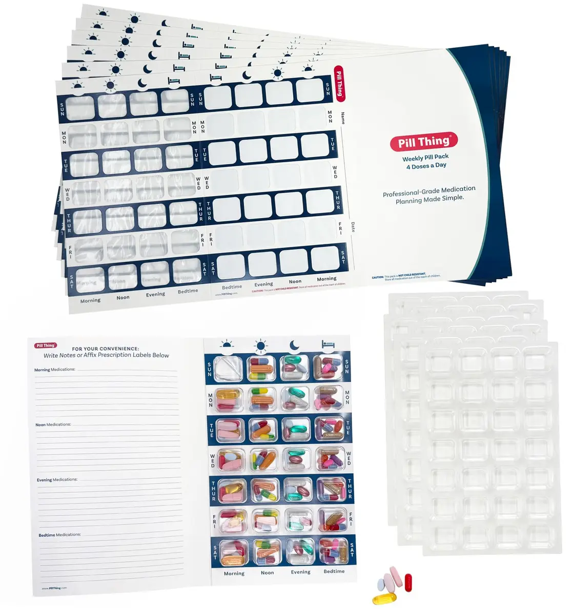 PILL THING Personal Pill Dispenser 4X a Day Weekly XL | No Equipment Needed - view 6