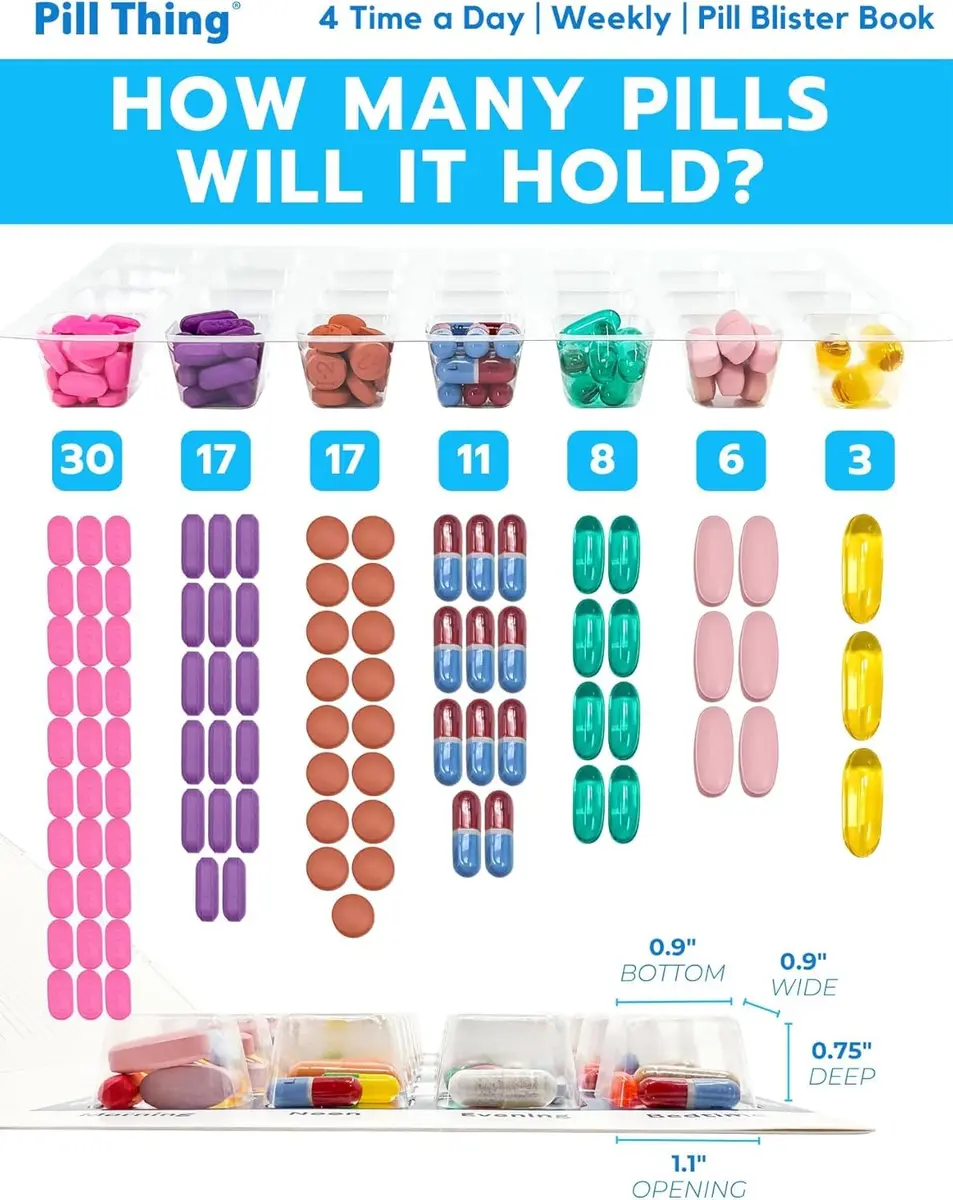 PILL THING Personal Pill Dispenser 4X a Day Weekly XL | No Equipment Needed - view 2
