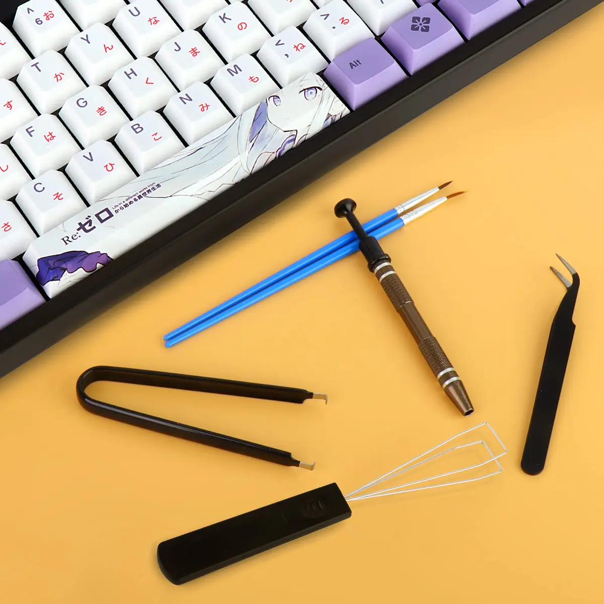YIMAGUJRX RUNJRX Keyboard Lube Kit with Tweezers, Keycap Puller, Switch Puller, 4-Claw Grabber, Lube Pen for Custom Keyboard - view 6