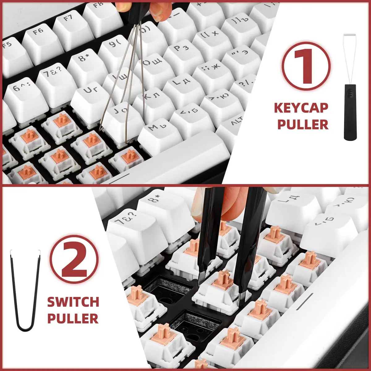 YIMAGUJRX RUNJRX Keyboard Lube Kit with Tweezers, Keycap Puller, Switch Puller, 4-Claw Grabber, Lube Pen for Custom Keyboard - view 4