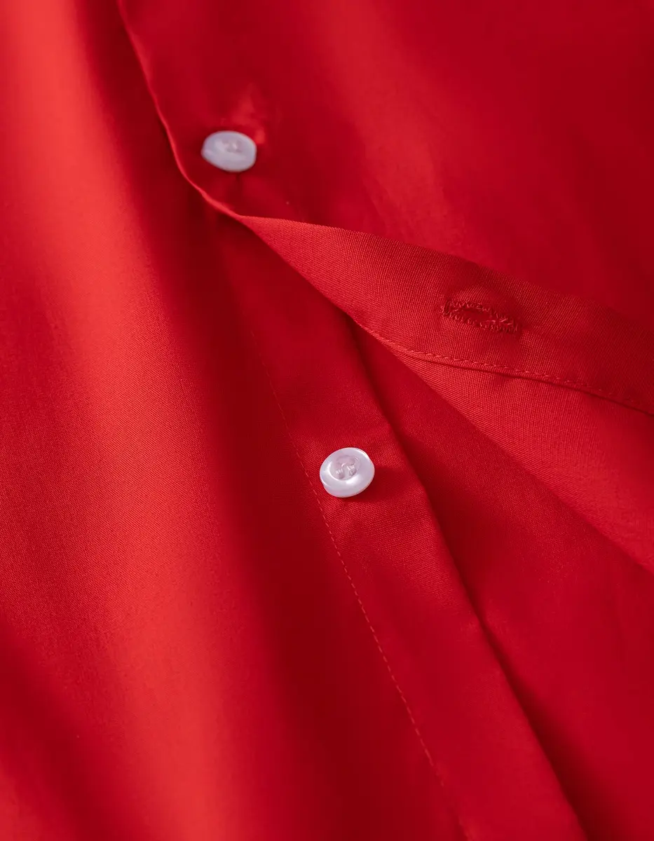 Aimehonpe Kids Boys Button Down Dress Shirt Long Sleeve Poplin Red 5-6 Years | Breathable Cotton with Bow Tie - view 5