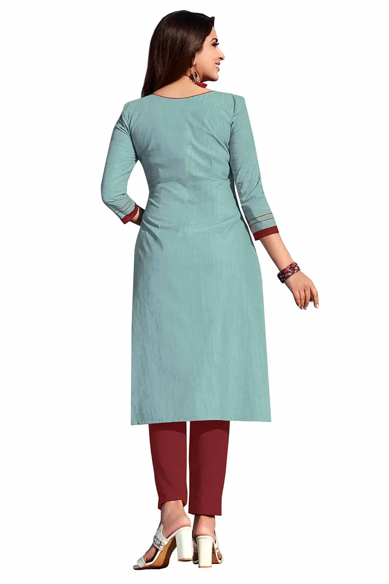 Miraan Women's Cotton Printed Kurti Large Green 41 inches (L) - view 2